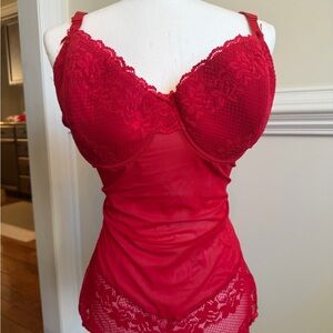 Elegant Red Lace Lingerie Set